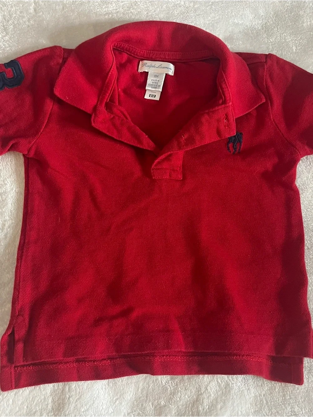 Ralph Lauren Kids Red Short Sleeve Polo Shirt Sz 18M